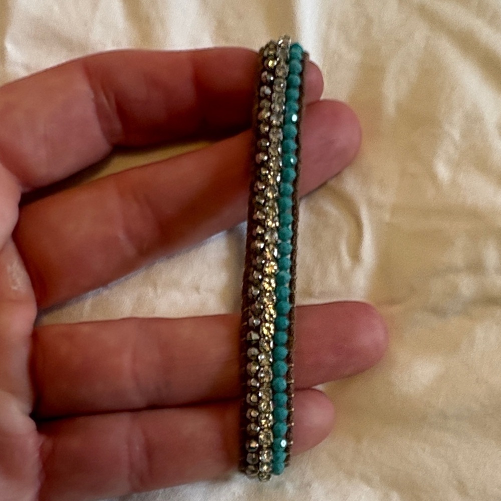 American Eagle Outfitters Turquoise and Silver Beaded Bracelet